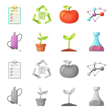 İzole bir nesne ve sembol. Stok için vektör simgesi koleksiyonu.