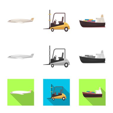 Mal ve kargo simge vektör Illustration. Ürünler ve web için ambar hisse senedi simgesi.