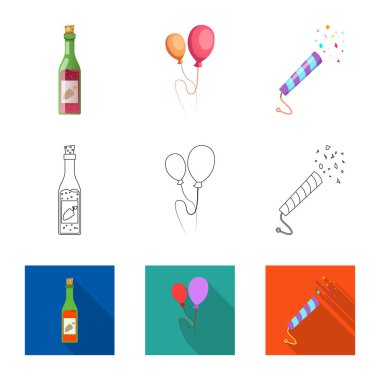 Parti ve Doğum işareti vektör Illustration. Parti ve kutlama hisse senedi vektör çizim topluluğu.