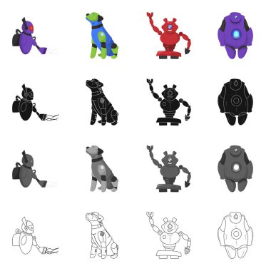 Robot ve fabrika simge vektör tasarımı. Robot ve uzay hisse senedi simgesi için web topluluğu.