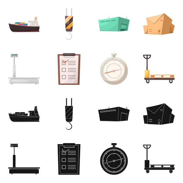 Geïsoleerde object van goederen en lading-logo. Collectie van goederen en magazijn vector pictogram voor voorraad. — Stockvector