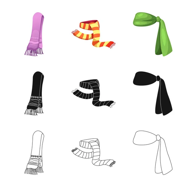 Ilustración vectorial del logotipo de bufanda y chal. Colección de bufanda y accesorio icono de vector para stock . — Vector de stock