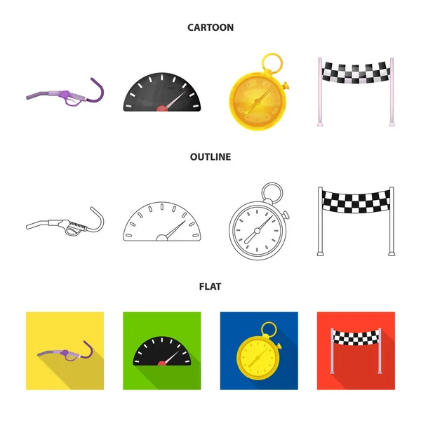 Διάνυσμα σχεδιασμός του αυτοκινήτου και το Ράλλυ εικονίδιο. Συλλογή από το αυτοκίνητο και τη φυλή σύμβολο μετοχής για το web. — Διανυσματικό Αρχείο