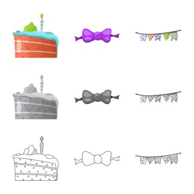 Parti ve Doğum işareti yalıtılmış nesne. Web için kutlama ve parti hisse senedi simgesi kümesi.