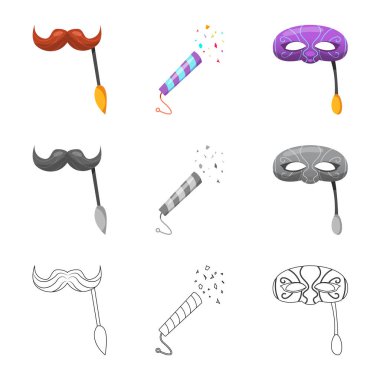 Parti ve Doğum günü simge vektör tasarımı. Hisse senedi için kutlama ve parti vektör simge topluluğu.