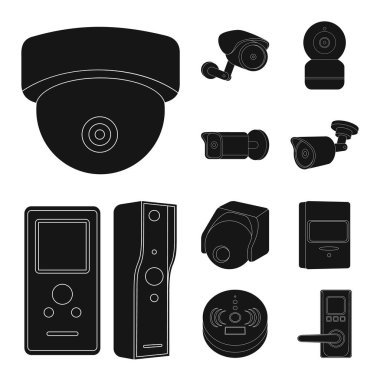 Cctv ve kamera logosu yalıtılmış nesne. Cctv ve sistem hisse senedi simgesi için web topluluğu.