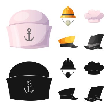 Şapkalar ve kap simgesi yalıtılmış nesne. Şapkalar ve şapkalar hisse senedi simgesi için web topluluğu.