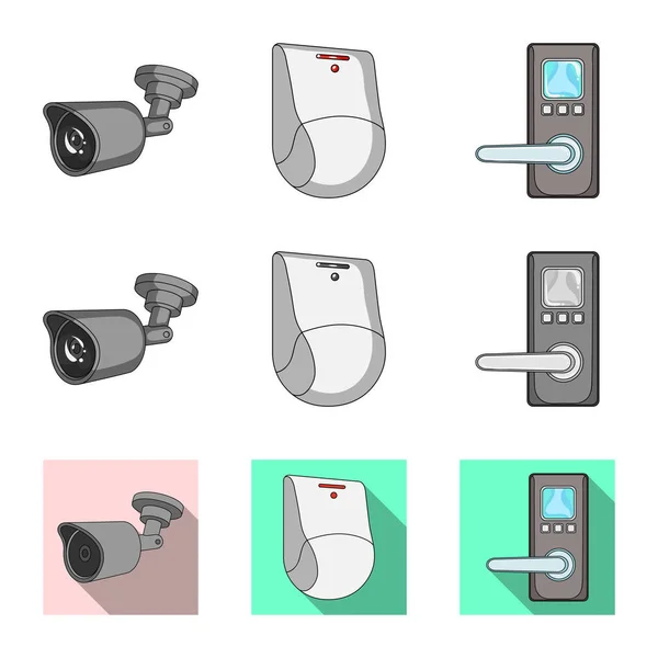 Vectorillustratie Van Cctv Camera Icoon Aantal Cctv Systeem Vector Pictogram — Stockvector