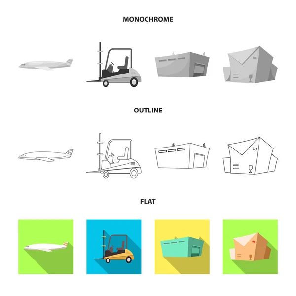Objeto aislado de los bienes y la señal de carga. Recogida de mercancías y depósito símbolo de stock para la web . — Archivo Imágenes Vectoriales