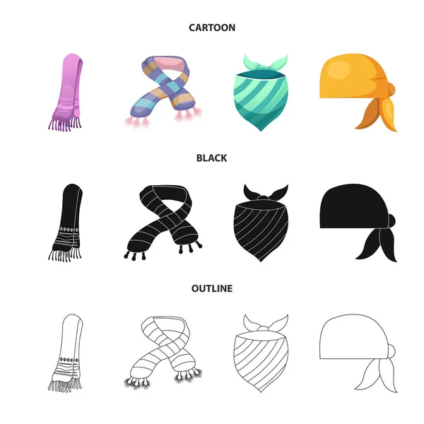 Векторный дизайн логотипа шарфа и шали. Коллекция шарфов и аксессуаров . — стоковый вектор