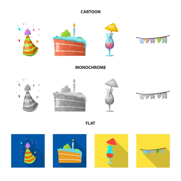 Illustration vectorielle du symbole de fête et d'anniversaire. Ensemble de fête et icône vectorielle de célébration pour stock . — Image vectorielle