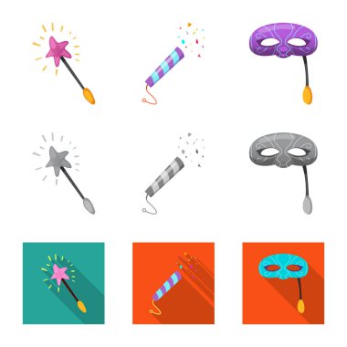 Parti ve Doğum günü simge vektör Illustration. Hisse senedi için kutlama ve parti vektör simge kümesi.