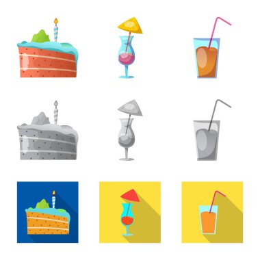 Parti ve Doğum günü logo vektör tasarımı. Hisse senedi için kutlama ve parti vektör simge topluluğu.