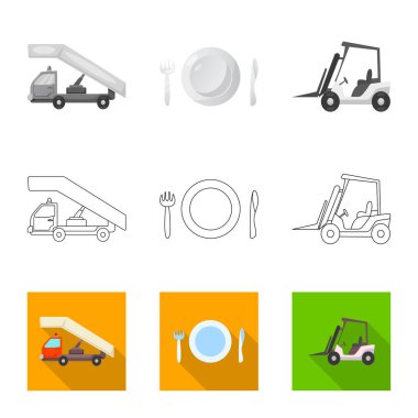 Havaalanı ve uçak işareti vektör Illustration. Havaalanı ve uçak hisse senedi simgesi için web topluluğu.