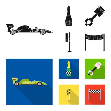 Araba ve ralli simge vektör tasarımı. Araba ve yarış hisse senedi simgesi web için kümesi.