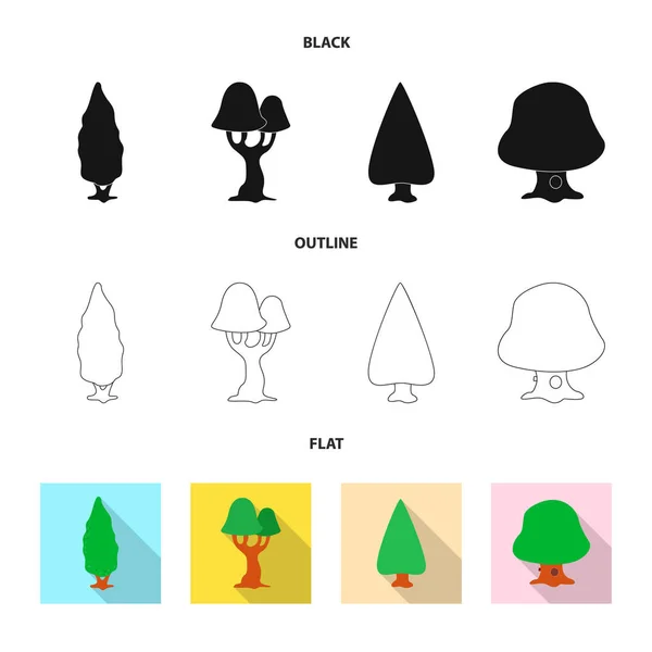 Oggetto isolato di albero e icona della natura. Serie di albero e corona stock vettoriale illustrazione . — Vettoriale Stock