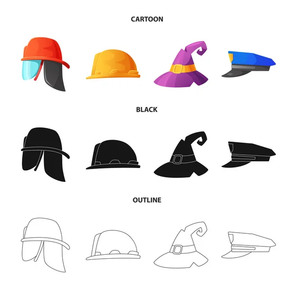 Ilustración vectorial de la marca de sombreros y gorras. Colección de sombreros y accesorios stock vector ilustración . — Archivo Imágenes Vectoriales
