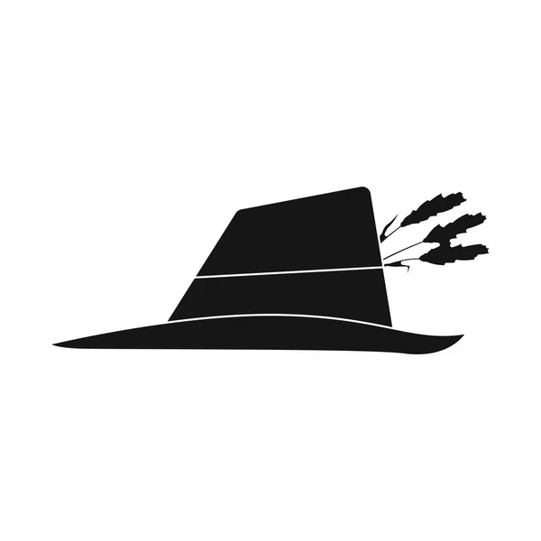 모자와 모자 상징의 벡터 디자인입니다. 헤드 기어와 재고에 대 한 액세서리 벡터 아이콘 세트. — 스톡 벡터
