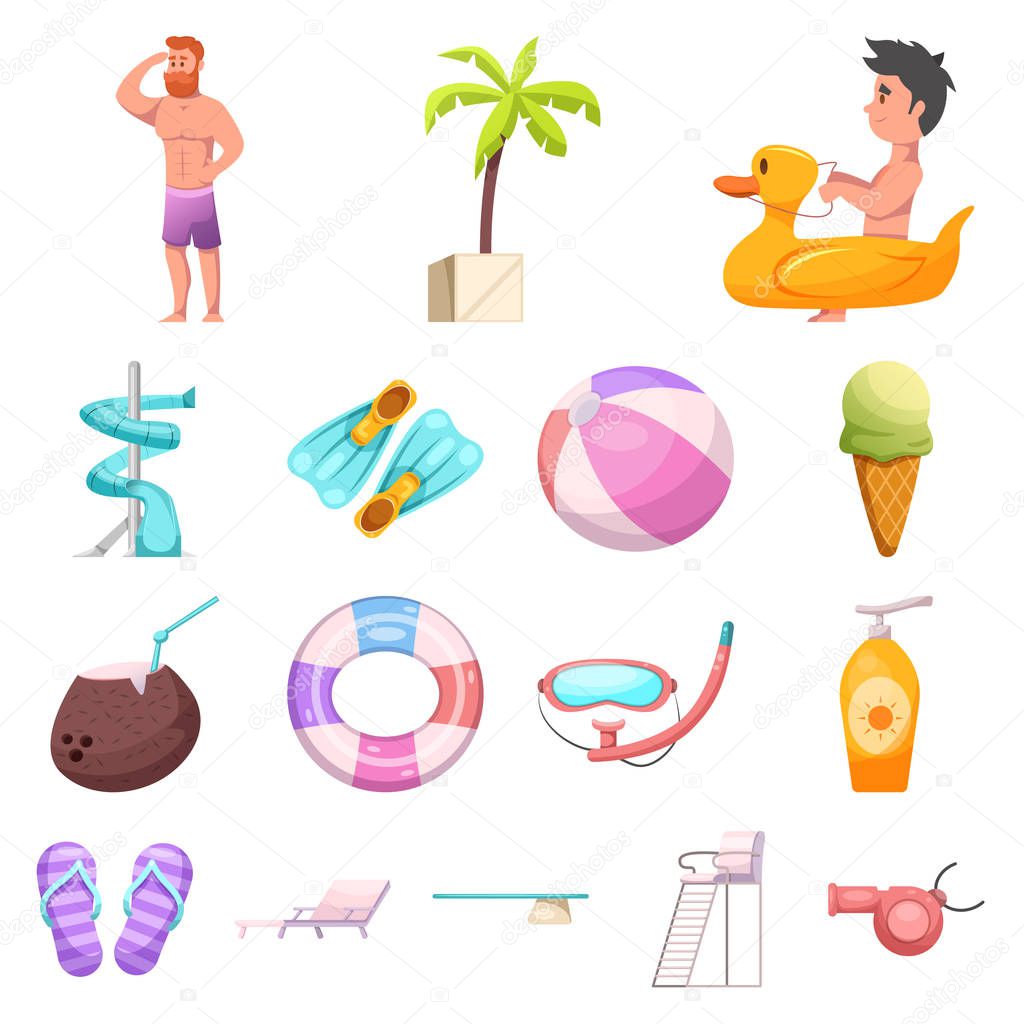 Vector illustration of pool and swimming logo. Collection of pool and activity stock vector illustration.