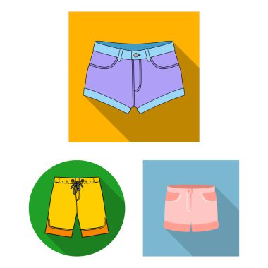 Kısa ve yaz işareti vektör Illustration. Kısa dizi ve web için giyim hisse senedi simgesi.