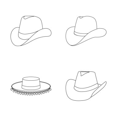 Şapka ve kap sembolü yalıtılmış nesne. Web için şapka ve model hisse senedi simgesi kümesi.