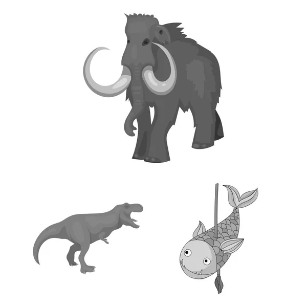 Isolated object of animal and character icon. Set of animal and ancient  stock vector illustration. — Stock Vector