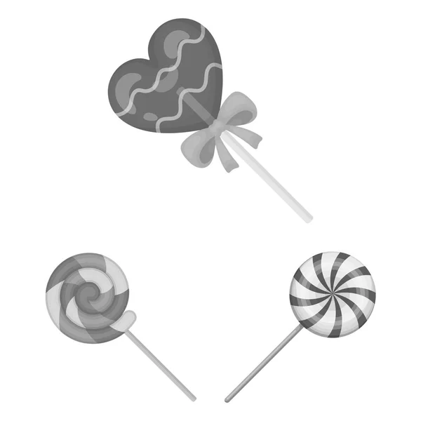 Vektorová design ikony cukrové třtiny a spirály. Kolekce z cukrové třtiny a držet skladem vektorové ilustrace. — Stockový vektor