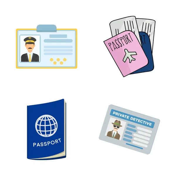 Objeto isolado de passaporte e sinal de viagem. Coleta de passaporte e vetor de papel ícone para estoque . — Vetor de Stock
