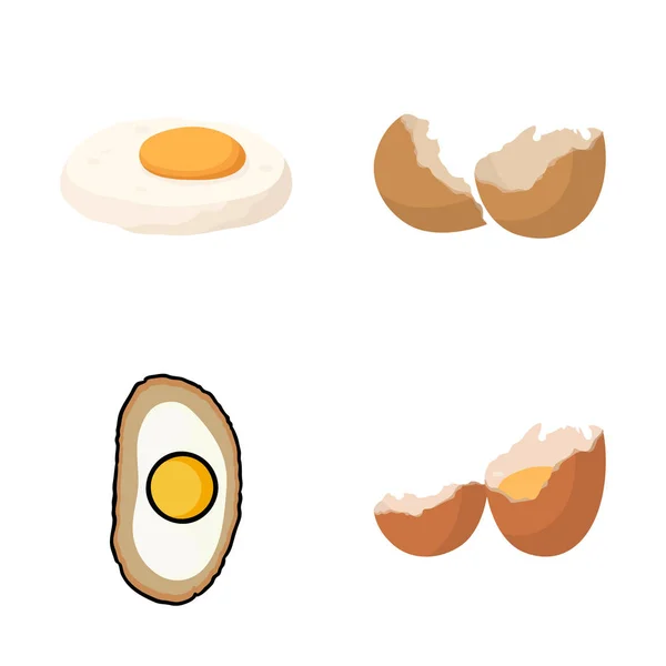 Ilustracja wektorowa logo jajko i śniadanie. Zbiór jaj i posiłek symbol giełdowy dla sieci web. — Wektor stockowy