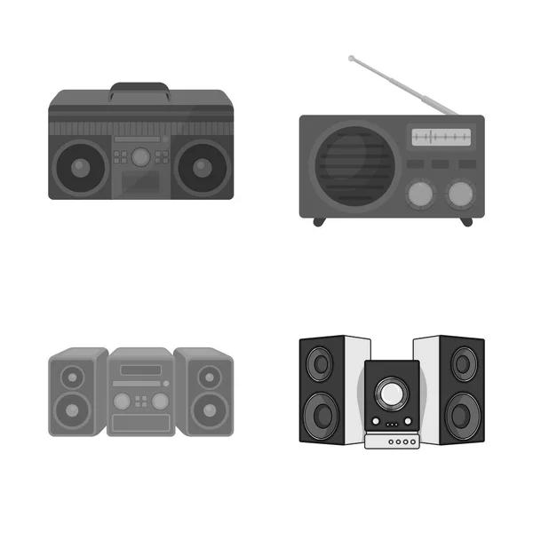 Wektor wzór boombox i znak. Kolekcja boombox i Stockowa ilustracja wektorowa. — Wektor stockowy