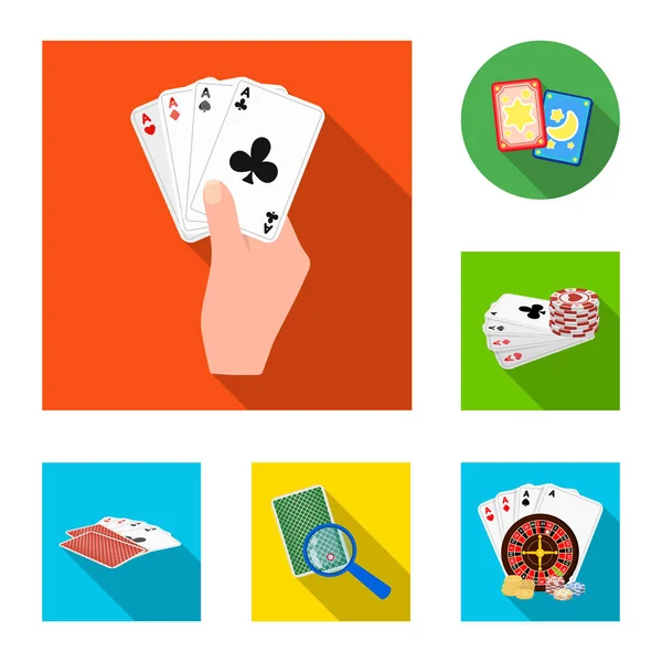 Objeto aislado de juego y logotipo mágico. Juego de juego y póquer símbolo de acciones para la web . — Vector de stock