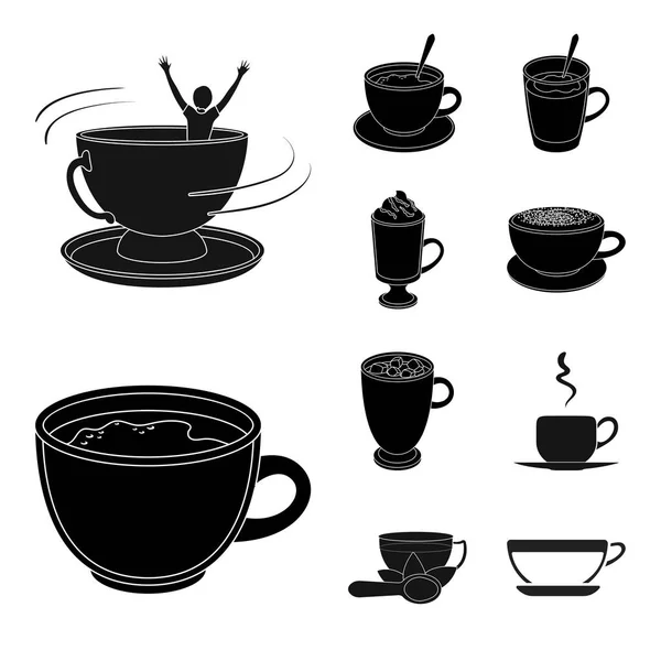 Vektor-Design von Tasse und Kaffee-Symbol. Set aus Becher und Top Stock Symbol für Web. — Stockvektor