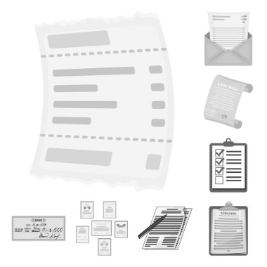 Klasör ve liste işareti tasarımı vektör. Klasör ve sözleşme hisse senedi vektör çizim.