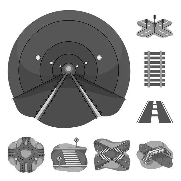 Conception vectorielle du logo routier et de rue. Collection d'icône vectorielle route et autoroute pour stock . — Image vectorielle