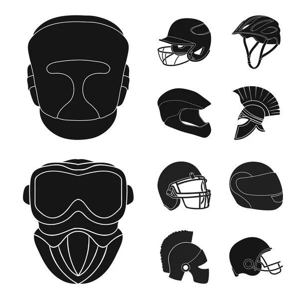 Oggetto isolato di casco e icona sportiva. Collezione di casco e moto stock symbol per il web . — Vettoriale Stock