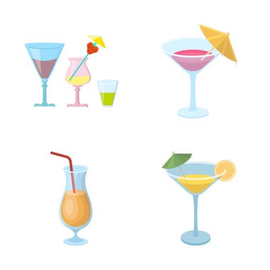 Kokteyl ve menü logo yalıtılmış nesne. Kokteyl topluluğu ve hisse senedi için margarita vektör simgesi.