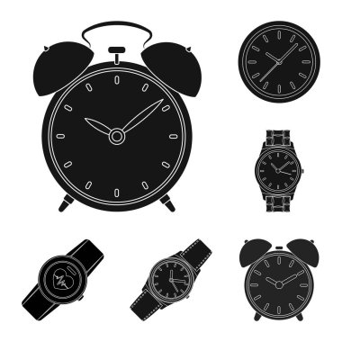 Saat ve saat logo yalıtılmış nesne. Zaman ve iş hisse senedi toplama illüstrasyon vektör.