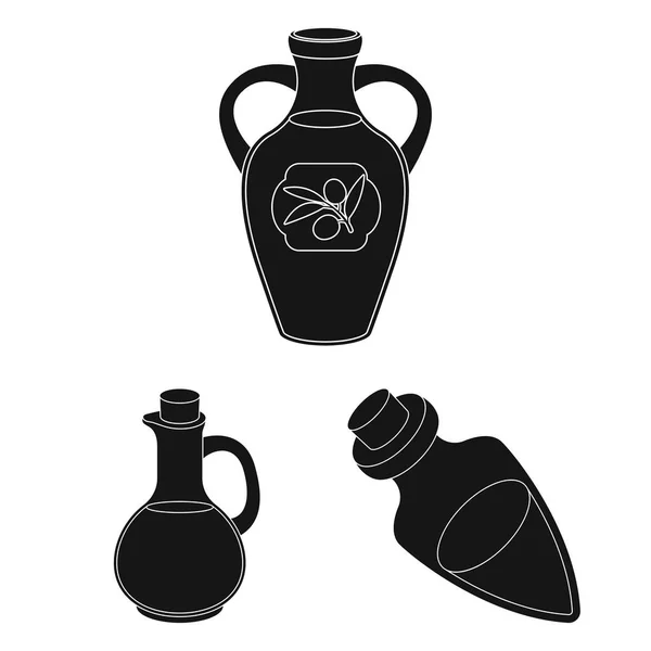 Diseño vectorial de comida y símbolo de tapón. Colección de alimentos y aceite símbolo de stock para la web . — Archivo Imágenes Vectoriales