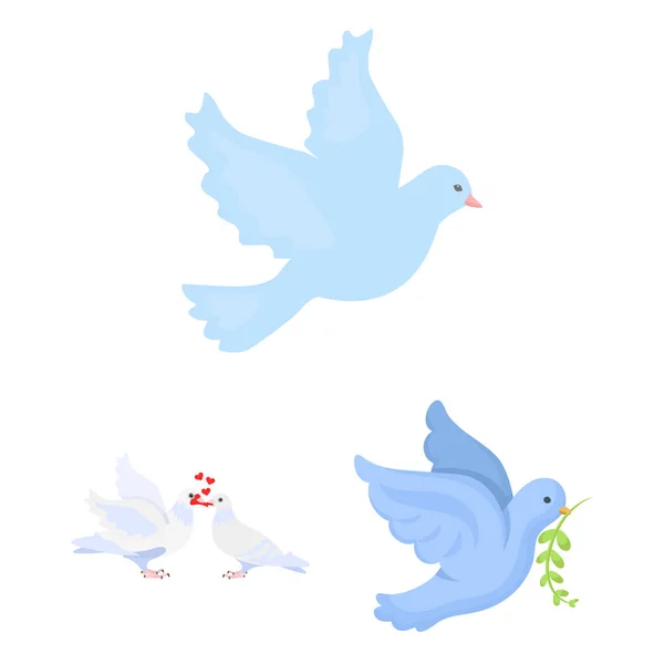 Векторні ілюстрації піктограми літаючих і голубів. Колекція літаючих та носіїв Векторні ілюстрації . — стоковий вектор