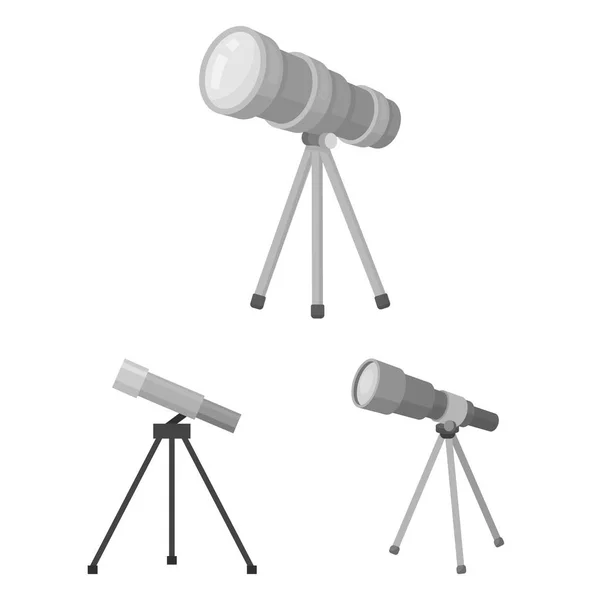 Objeto aislado de telescopio e ícono de binoculares. Colección de telescopio e historia stock vector ilustración . — Vector de stock