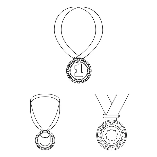 Illustrazione vettoriale di oro e icona del premio. Raccolta di illustrazione vettoriale stock oro e vincitore . — Vettoriale Stock