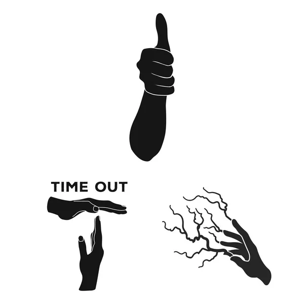 Objeto isolado de animação e sinal de polegar. Conjunto de animação e ícone de vetor de gesto para estoque . — Vetor de Stock