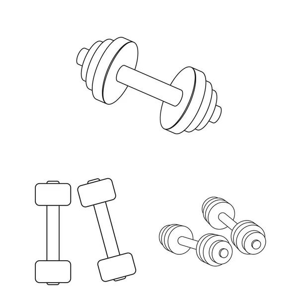 Geïsoleerde Object Van Gewicht Het Tillen Logo Set Van Gewicht — Stockvector