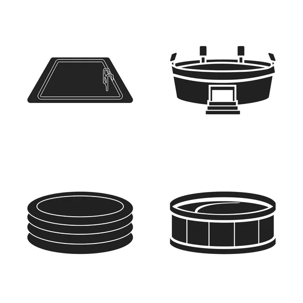 Diseño vectorial de la piscina y el símbolo del clipart. Conjunto de piscina y símbolo de stock deportivo para web . — Archivo Imágenes Vectoriales