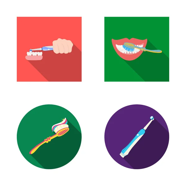 Ilustración vectorial de pasta de dientes y símbolo de cepillo. Conjunto de pasta de dientes e ilustración de vectores de stock limpio . — Archivo Imágenes Vectoriales