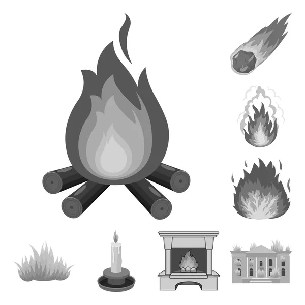 Vektor-Illustration von Feuer und Flammenlogo. Sammlung von Feuer und Feuerball Aktiensymbol für das Web. — Stockvektor