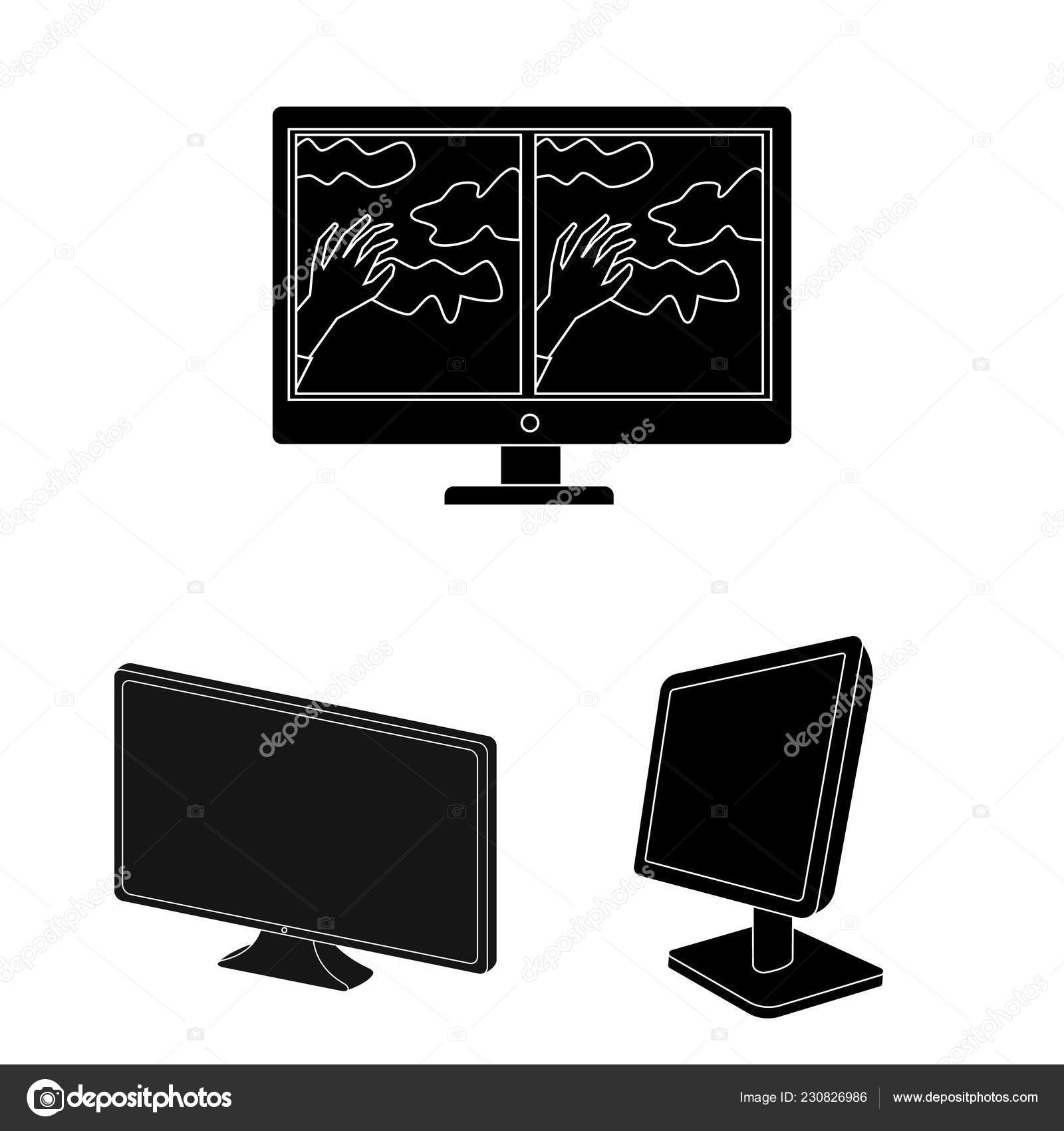 Vector design of screen and computer icon. Collection of screen and ...