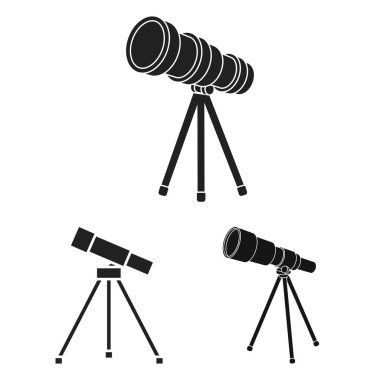 Teleskop ve dürbün logo vektör Illustration. Teleskop ve geçmiş hisse senedi vektör çizim topluluğu.