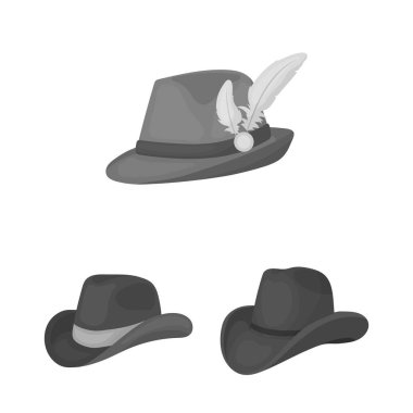 Şapka ve kap simgesi yalıtılmış nesne. Web için şapka ve model hisse senedi simgesi kümesi.