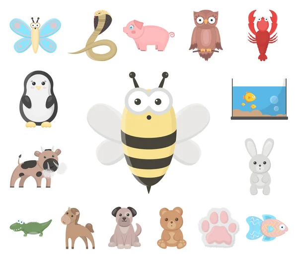 Нереалистичный мультфильм о животном в коллекции дизайнеров. Векторные символы игрушек . — стоковый вектор